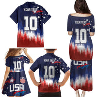 Custom Rugby USA Family Matching Puletasi and Hawaiian Shirt American Icon - Wonder Print Shop