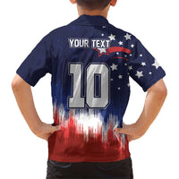 Custom Rugby USA Family Matching Short Sleeve Bodycon Dress and Hawaiian Shirt American Icon - Wonder Print Shop