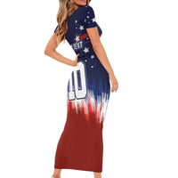 Custom Rugby USA Family Matching Short Sleeve Bodycon Dress and Hawaiian Shirt American Icon - Wonder Print Shop