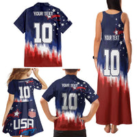 Custom Rugby USA Family Matching Tank Maxi Dress and Hawaiian Shirt American Icon - Wonder Print Shop