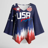 Custom Rugby USA Kimono Sleeve Blouse American Icon - Wonder Print Shop