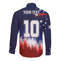 Custom Rugby USA Long Sleeve Button Shirt American Icon - Wonder Print Shop