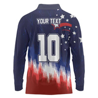 Custom Rugby USA Long Sleeve Polo Shirt American Icon - Wonder Print Shop