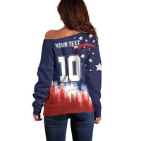 Custom Rugby USA Off Shoulder Sweater American Icon - Wonder Print Shop