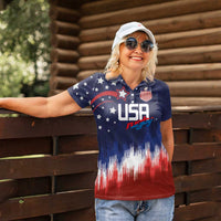 Custom Rugby USA Women Polo Shirt American Icon - Wonder Print Shop