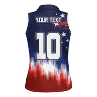 Custom Rugby USA Women Sleeveless Polo Shirt American Icon - Wonder Print Shop