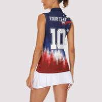 Custom Rugby USA Women Sleeveless Polo Shirt American Icon - Wonder Print Shop