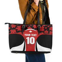 Custom Canada Pacific Rugby 2024 Leather Tote Bag Maple Pattern Jersey - Wonder Print Shop