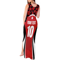 Custom Canada Pacific Rugby 2024 Tank Maxi Dress Maple Pattern Jersey - Wonder Print Shop