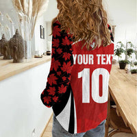 Custom Canada Pacific Rugby 2024 Women Casual Shirt Maple Pattern Jersey - Wonder Print Shop