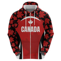 Custom Canada Pacific Rugby 2024 Zip Hoodie Maple Pattern Jersey - Wonder Print Shop