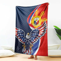 Filipino American History Month Blanket USA Eagle and Philippines Sun Symbol with National Flag