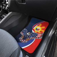 Filipino American History Month Car Mats USA Eagle and Philippines Sun Symbol with National Flag - Wonder Print Shop