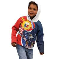 Filipino American History Month Kid Hoodie USA Eagle and Philippines Sun Symbol with National Flag - Wonder Print Shop
