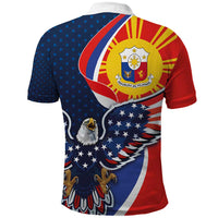 Filipino American History Month Polo Shirt USA Eagle and Philippines Sun Symbol with National Flag - Wonder Print Shop
