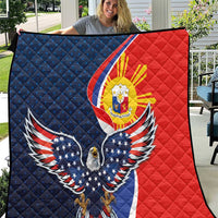 Filipino American History Month Quilt USA Eagle and Philippines Sun Symbol with National Flag - Wonder Print Shop