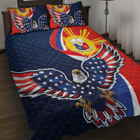Filipino American History Month Quilt Bed Set USA Eagle and Philippines Sun Symbol with National Flag - Wonder Print Shop