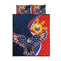 Filipino American History Month Quilt Bed Set USA Eagle and Philippines Sun Symbol with National Flag - Wonder Print Shop
