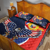 Filipino American History Month Quilt Bed Set USA Eagle and Philippines Sun Symbol with National Flag - Wonder Print Shop