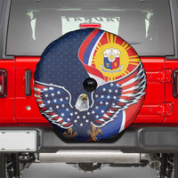 Filipino American History Month Spare Tire Cover USA Eagle and Philippines Sun Symbol with National Flag - Wonder Print Shop