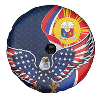 Filipino American History Month Spare Tire Cover USA Eagle and Philippines Sun Symbol with National Flag - Wonder Print Shop