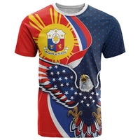 Filipino American History Month T Shirt USA Eagle and Philippines Sun Symbol with National Flag - Wonder Print Shop