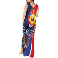 Filipino American History Month Tank Maxi Dress USA Eagle and Philippines Sun Symbol with National Flag - Wonder Print Shop