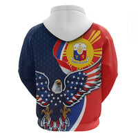 Filipino American History Month Zip Hoodie USA Eagle and Philippines Sun Symbol with National Flag - Wonder Print Shop
