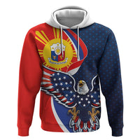 Filipino American History Month Zip Hoodie USA Eagle and Philippines Sun Symbol with National Flag - Wonder Print Shop