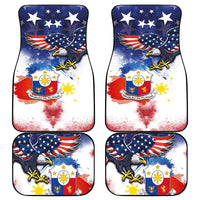 Filipino American History Month Car Mats USA Eagle and Philippines Coat of Arms Symbol with National Flag - Wonder Print Shop