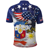 Filipino American History Month Polo Shirt USA Eagle and Philippines Coat of Arms Symbol with National Flag - Wonder Print Shop