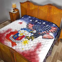 Filipino American History Month Quilt USA Eagle and Philippines Coat of Arms Symbol with National Flag - Wonder Print Shop