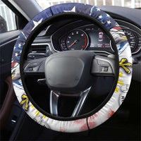 Filipino American History Month Steering Wheel Cover USA Eagle and Philippines Coat of Arms Symbol with National Flag - Wonder Print Shop