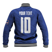 Custom Cape Verde National Football Baseball Jacket Glory Blue Sharks - Wonder Print Shop