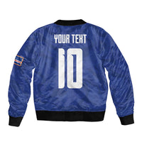 Custom Cape Verde National Football Bomber Jacket Glory Blue Sharks - Wonder Print Shop