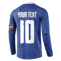 Custom Cape Verde National Football Button Sweatshirt Glory Blue Sharks