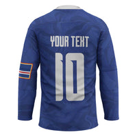 Custom Cape Verde National Football Hockey Jersey Glory Blue Sharks - Wonder Print Shop