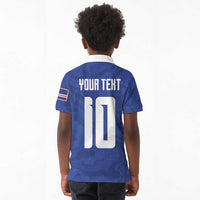 Custom Cape Verde National Football Kid Polo Shirt Glory Blue Sharks - Wonder Print Shop