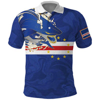 Custom Cape Verde National Football Polo Shirt Glory Blue Sharks - Wonder Print Shop