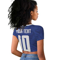 Custom Cape Verde National Football Raglan Cropped T shirt Glory Blue Sharks - Wonder Print Shop