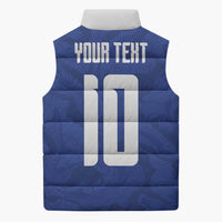 Custom Cape Verde National Football Sleeveless Puffer Jacket Glory Blue Sharks - Wonder Print Shop