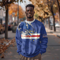 Custom Cape Verde National Football Sweatshirt Glory Blue Sharks - Wonder Print Shop