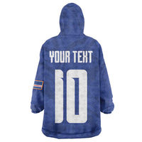 Custom Cape Verde National Football Wearable Blanket Hoodie Glory Blue Sharks - Wonder Print Shop