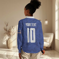 Custom Cape Verde National Football Women Casual Shirt Glory Blue Sharks - Wonder Print Shop