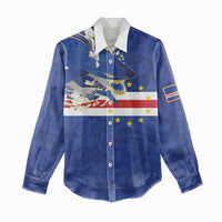 Custom Cape Verde National Football Women Casual Shirt Glory Blue Sharks - Wonder Print Shop