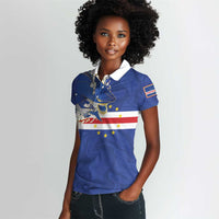 Custom Cape Verde National Football Women Polo Shirt Glory Blue Sharks - Wonder Print Shop