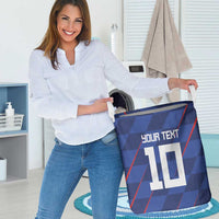 Custom Croatia National Football Laundry Basket The Checkered Blue Version - Wonder Print Shop