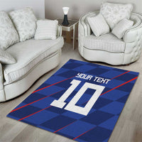 Custom Croatia National Football Area Rug The Checkered Blue Version - Wonder Print Shop