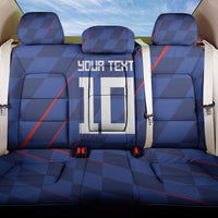 Custom Croatia National Football Back Car Seat Cover The Checkered Blue Version - Wonder Print Shop