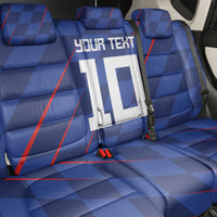Custom Croatia National Football Back Car Seat Cover The Checkered Blue Version - Wonder Print Shop